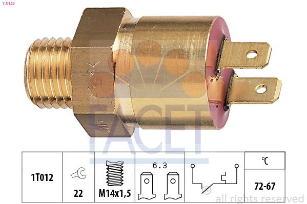 FACET Interruptor de temperatura, ventilador do radiador 7.5142 FACET 7.5142 originais Interruptor de temperatura ventilador do radiador 340-360 Sedan (344) custo