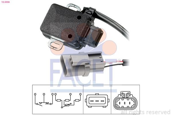 FACET Gasspjæld-potentiometer 10.5008 10.5008 Gasspjæld potentiometer MERCEDES-BENZ S-klasse FACET