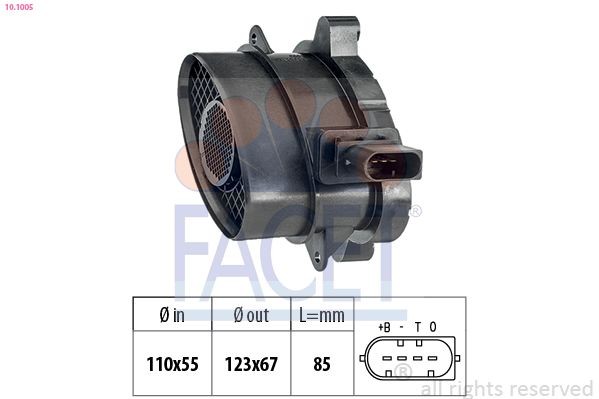 FACET Débitmètre d'air 10.1005 10.1005 Débitmètre BMW X3 FACET