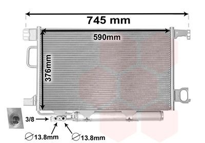VAN WEZEL Kondensator, klimaanlæg 30005435 VAN WEZEL 30005435 Mercedes W203 AC kondensator originale pris