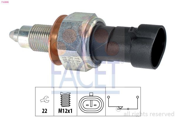 FACET Kytkin, peruutusvalo 7.6258 Kytkin, peruutusvalo FACET Made in Italy - OE Equivalent