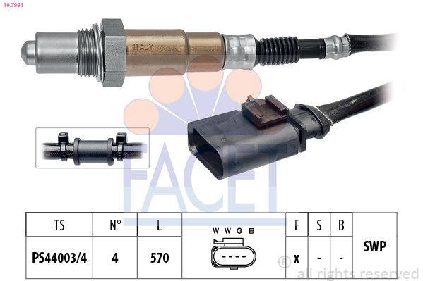 FACET Lambdasonde 10.7931 10.7931 Lambda sensor AUDI QUATTRO FACET