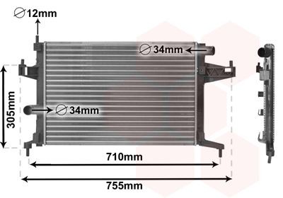 Radiateur VAN WEZEL 37002306 VAN WEZEL 37002306: Radiator Opel TIGRA 2004