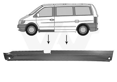 Foor board, door sill VAN WEZEL 3078101 VAN WEZEL 3078101: Μαρσπιέ Mercedes V-class 2014
