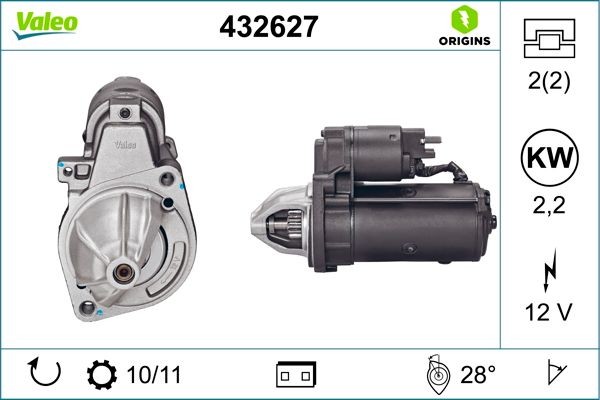 Starter motor VALEO 432627 VALEO 432627 2022 SSANGYONG KORANDO starter motor replacement