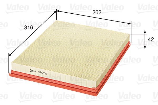 Φίλτρο αέρα VALEO 585038 VALEO 585038: Φίλτρο αέρα Opel MOVANO 2005