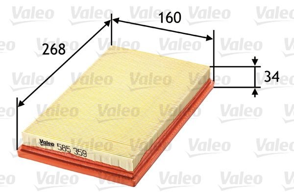 VALEO Luchtfilter 585359 585359 Luchtfilter VALEO TOYOTA C-HR