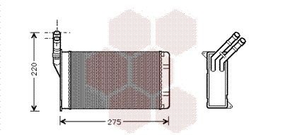 VAN WEZEL Kachelradiateur, interieurverwarming 09006082 Warmtewisselaar VAN WEZEL 504 09006082 goedkoop