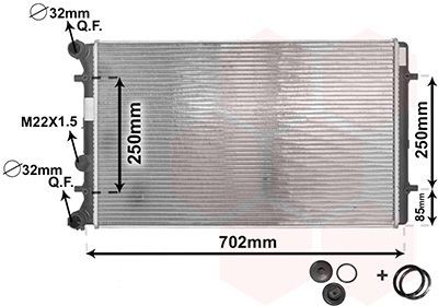 Radiaator, mootorijahutus VAN WEZEL 03002129 VAN WEZEL 03002129: Mootori radiaator Volkswagen POLO 1999