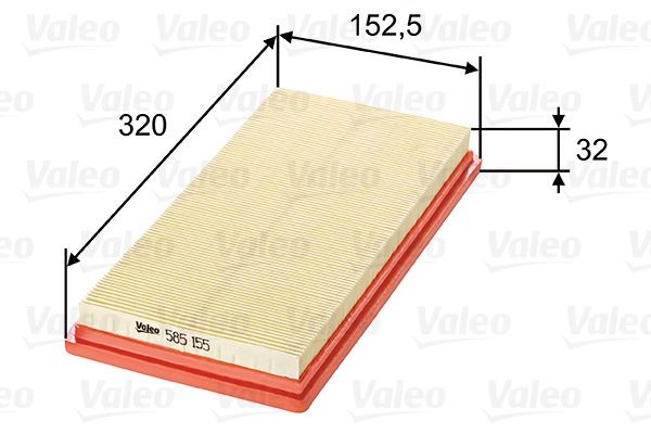 VALEO Filtre à air 585155 Fiat GRANDE PUNTO Filtre d'air VALEO 585155