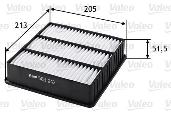 Luftfilter VALEO 585243 MITSUBISHI COLT 2001 Luftfilter VALEO 585243