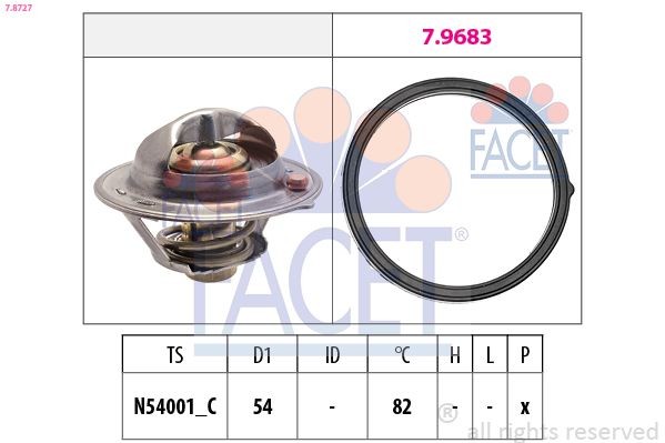 FACET Termostaatti, jäähdytysneste 7.8727 7.8727 FACET Termostaatti Renault MEGANE hinta