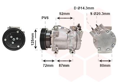VAN WEZEL Compresseur de climatisation 4300K468 Moteur de climatisation VAN WEZEL SAFRANE 4300K468 pas cher