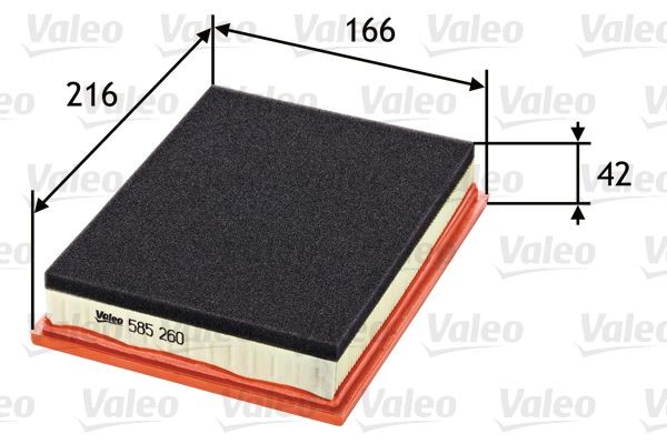 VALEO Filtro de ar 585260 Filtro de ar VALEO Ford S-MAX 585260