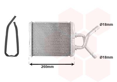 VAN WEZEL Radiateur de chauffage 01006072 VAN WEZEL 01006072 Radiateur de chauffage d'origine Talbot pas cher