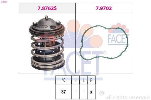 FACET Termostaat, Jahutusvedelik 7.8827 7.8827 Termostaat BMW X5 FACET