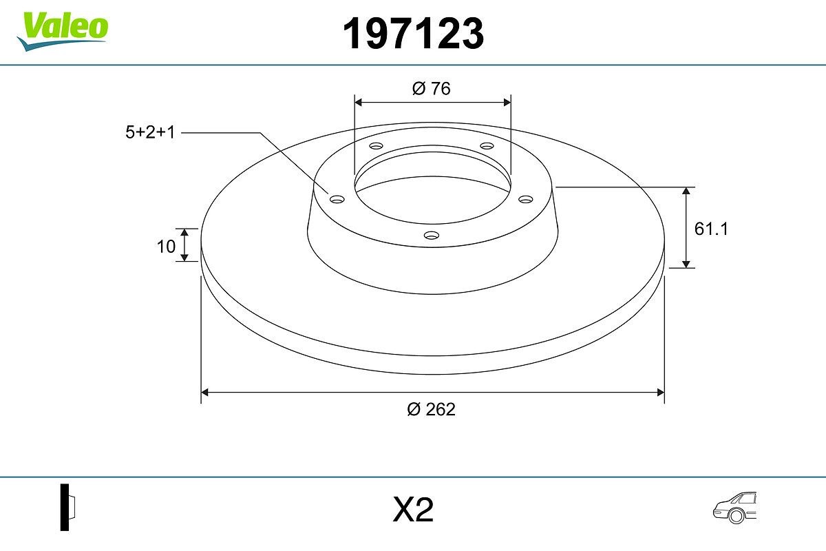 VALEO Δισκόπλακα 197123 197123 Δισκόπλακα KIA CEE'D VALEO