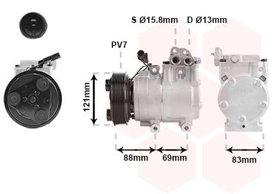 Klimakompressor VAN WEZEL 8200K258 VAN WEZEL 8200K258 Klimakompressor Hyundai H-1 Kasse 2016