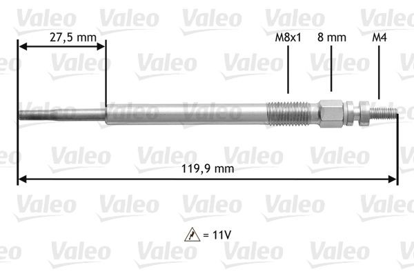 VALEO Gloeibougie 345123 Gloeistift DACIA VALEO 345123