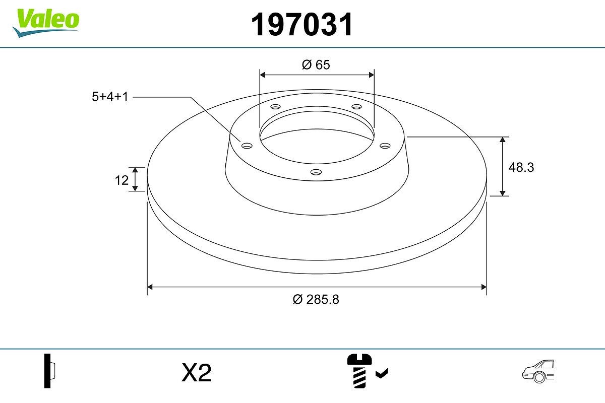 VALEO Δισκόπλακα 197031 197031 Δισκόπλακα SKODA FAVORIT VALEO