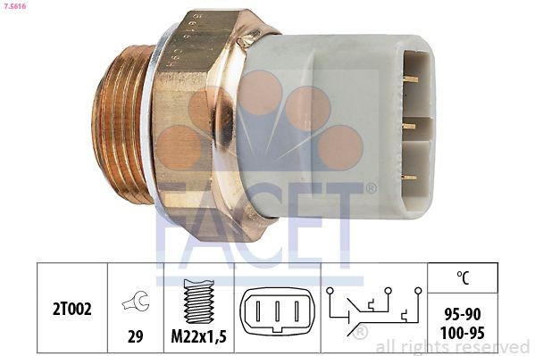 FACET Termokontakt, kylarfläkt 7.5616 FACET 7.5616 Termokontakt kylfläkt 480 E (482) original
