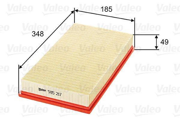 VALEO Vzduchový filter 585217 Vzduchový filter VALEO Volvo 940 585217