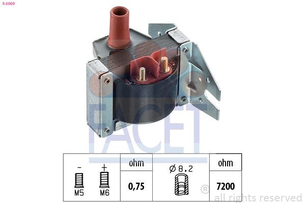 FACET Klopfsensor 9.3186 Klopfsensor FACET Audi 90 9.3186