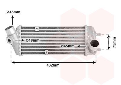 VAN WEZEL Intercooler 82004235 82004235 Échangeur air VAN WEZEL HYUNDAI i30