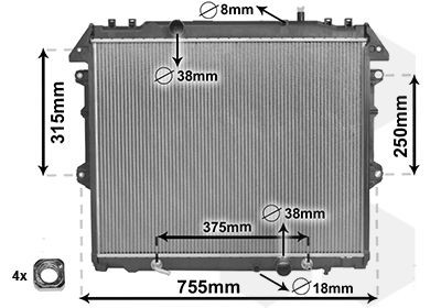 VAN WEZEL Radiator, motorkjøling 53002496 VAN WEZEL 53002496 Radiator Coaster 3 B40 / B50 originale pris