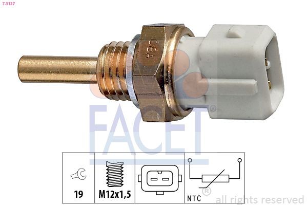 FACET Temperatuursensor 7.3127 Alfa Romeo 155 Koelvloeistof temperatuur sensor FACET 7.3127