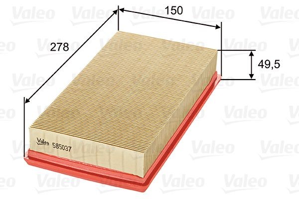 VALEO Φίλτρο αέρα 585037 Φίλτρο αέρα Renault BA0/1_ 585037 VALEO