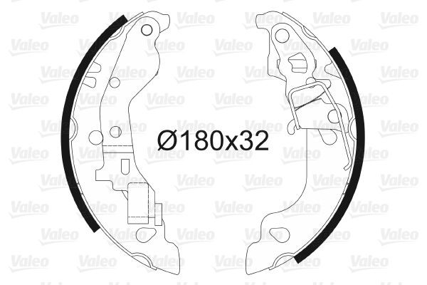 VALEO Jogo de maxilas de travão 562990 Cintas de travão VALEO Fiat PANDA 562990