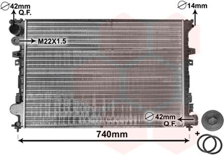 VAN WEZEL Radiateur 09002089 Fiat 127 Radiateur van de motor VAN WEZEL 09002089