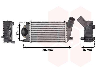 Ladeluftkühler VAN WEZEL 58004194 VAN WEZEL 58004194 VW LUPO 2006 Intercooler