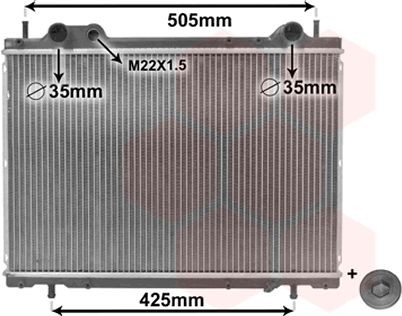 VAN WEZEL Radiador, arrefecimento do motor 17002185 Radiador de água FIAT VAN WEZEL 17002185