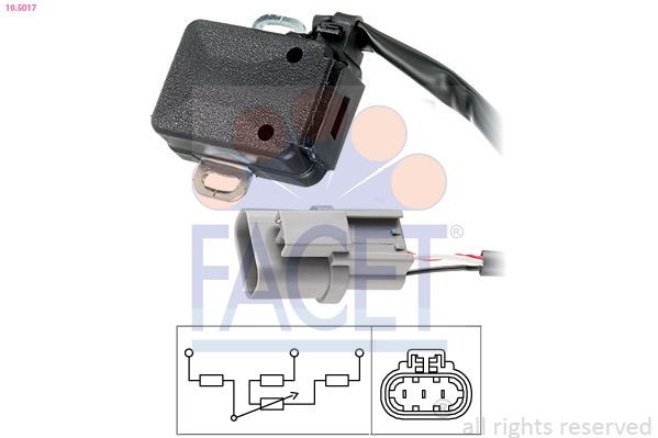 FACET Snímač polohy żkrtiacej klapky 10.5017 Senzor żkrtiacej klapky FACET Jaguar XE 10.5017