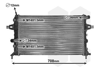 Radiateur VAN WEZEL 37002254 VAN WEZEL 37002254 Radiateur, koelvloeistof OPEL ZAFIRA 2005