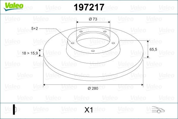 VALEO Bremžu diski 197217 Diski VALEO Fiat FREEMONT 197217
