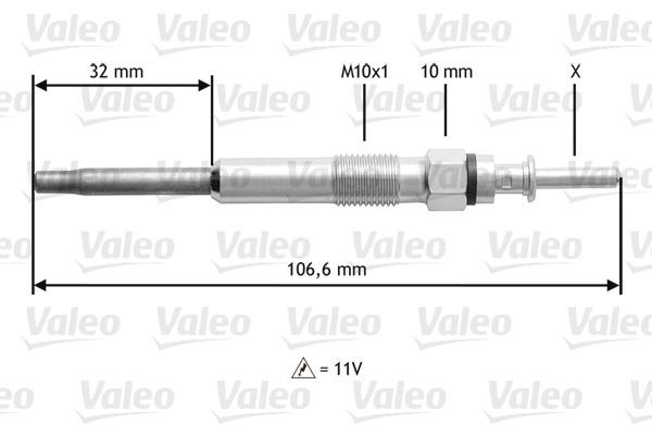 VALEO Bougie de préchauffage 345132 345132 Bougie diesel LAND ROVER DISCOVERY VALEO