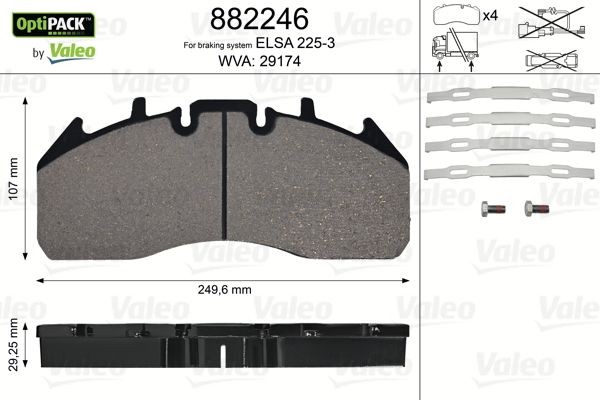 VALEO Pastilhas de travão 882246 882246 Pastilhas de travão desportivas VOLVO V90 Combi VALEO
