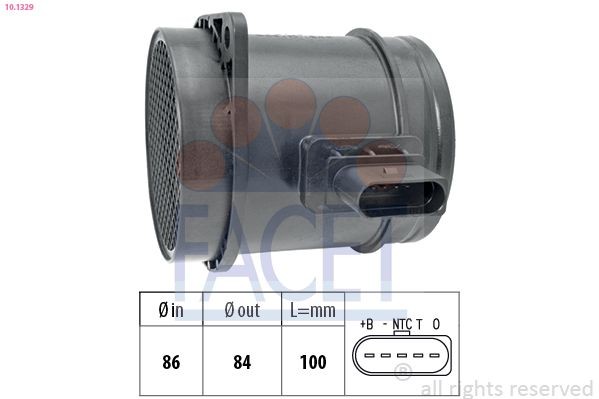 FACET Luchtmassameter (LMM) 10.1329 Audi A5 LMM sensor FACET 10.1329