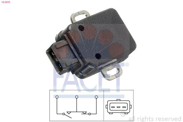FACET Gasspjæld-potentiometer 10.5075 Gasspjæld potentiometer FACET Peugeot 208 10.5075