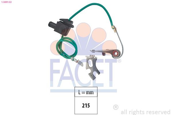 Kit contatti, Distributore di accensione FACET 1.3691/22 EPS 1.215.122 FACET 1.3691/22 Spinterogeno elettronico Fiat UNO 2025