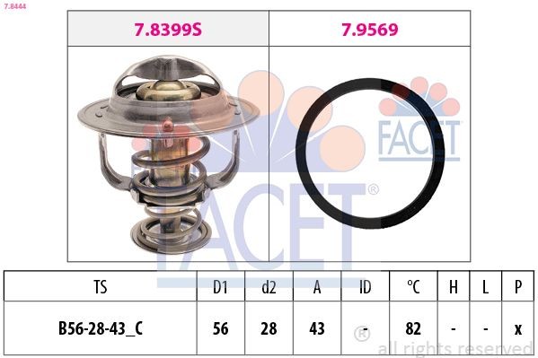 FACET Kühlwasserthermostat 7.8444 FACET 7.8444 Kühlwasserthermostat