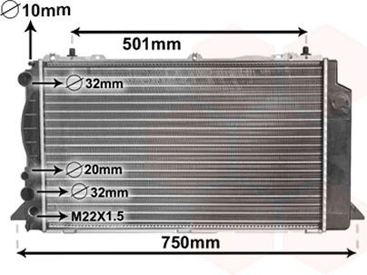 VAN WEZEL Chladič motora 03002089 Chladič vody VAN WEZEL TT 03002089 lacné