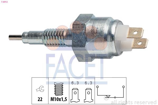 FACET Kontakt, baklygte 7.6012 Baklyskontakt FACET Fiat COUPE 7.6012