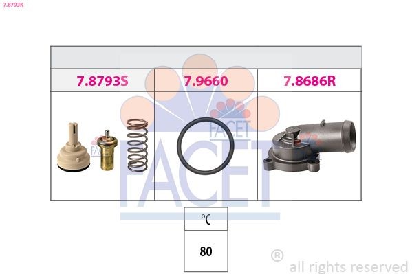 FACET Kühlwasserthermostat 7.8793K 7.8793K FACET VW Thermostat