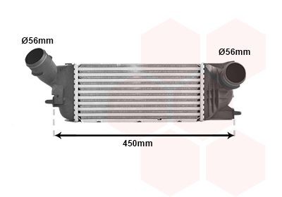 VAN WEZEL Intercooler 40004345 Ladeluftkøler VAN WEZEL Citroën EVASION 40004345