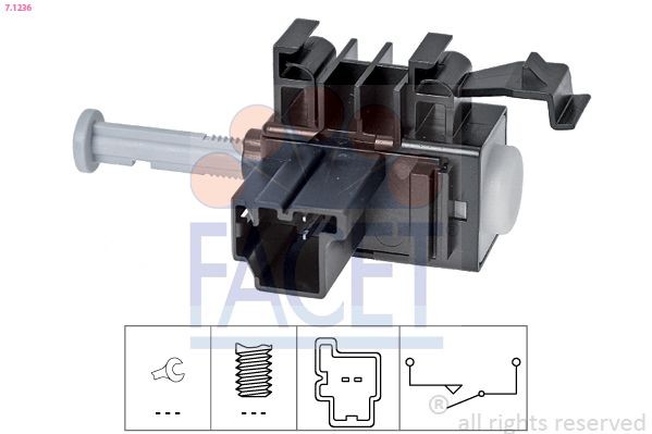 FACET Schakelaar, koppelingbevestiging 7.1236 FACET 7.1236 Schakelaar, koppelingbevestiging Volvo S40 mk2 originele prijs