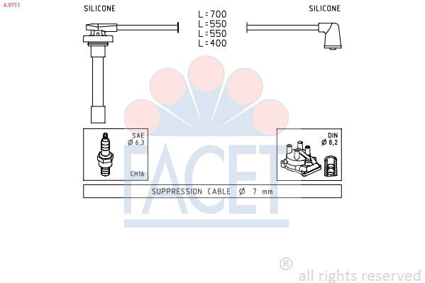FACET Kit cavi candele 4.9711 FACET 4.9711 Fili candele Honda Prelude 5 originali prezzo